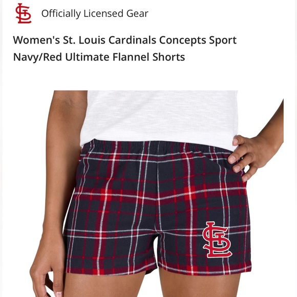 Women’s St Louis Cardinals Concepts Sports Flannel Sleep Shorts - Picture 1 of 2